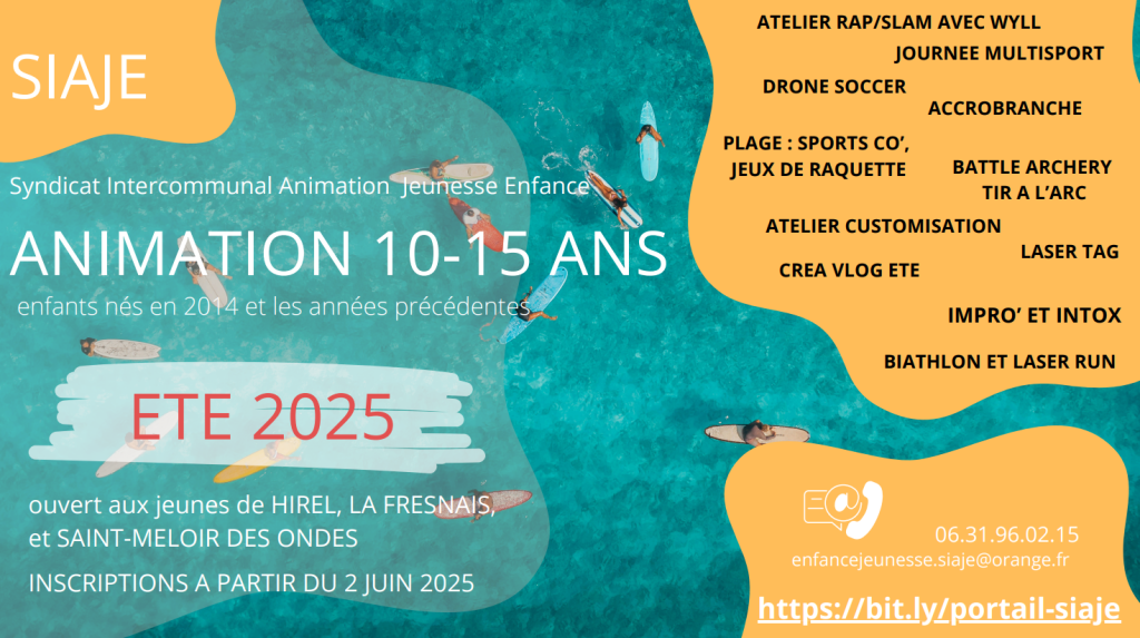 Affiche été 2025 SIAJE 10 15 ANS